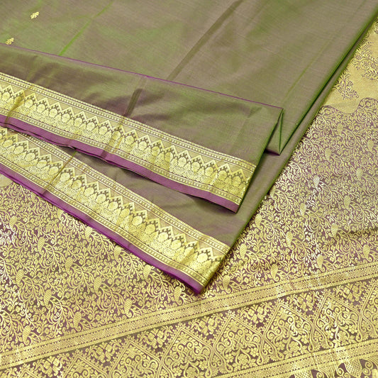 Indian Vintage Sari Green & Purple Artificial Silk Hand Woven Sarees 5yd Ethnic Elephants Craft Fabric Sewing Sarees Dress making Crafting