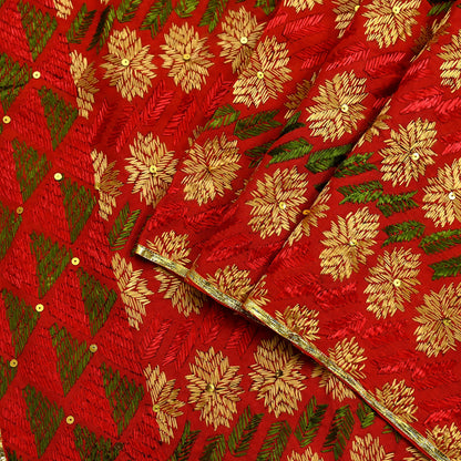 Indian Vintage Red Heavy Wedding Dupatta Long Stole Pure Cotton Hand Embroidered Bagh Phulkari Stole Scarves