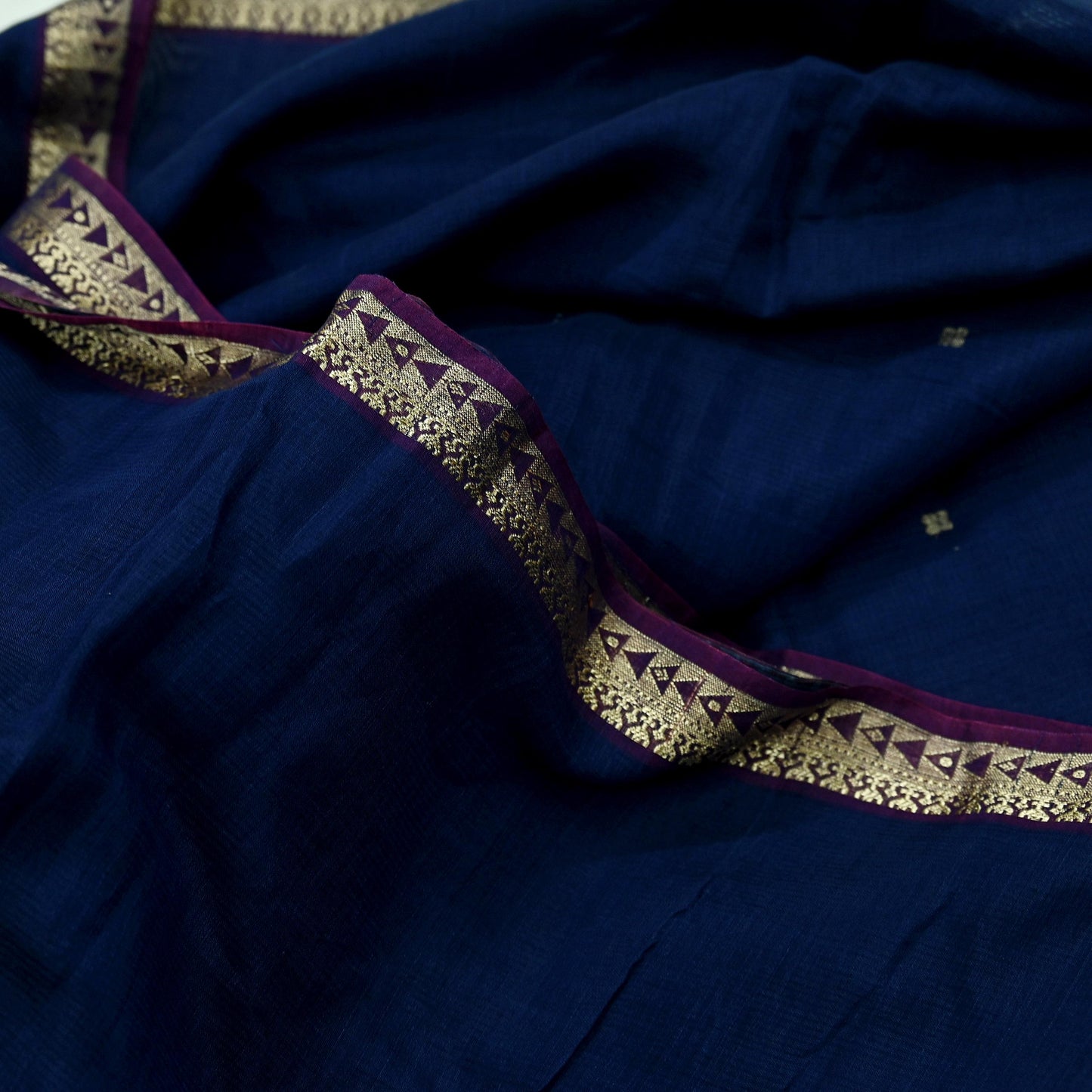Indian Vintage Sari Blue & Maroon Hand Woven Sarees 100% Pure Silk Craft Fabric Zari 5Yd Floral Dress making Ethnic Crafting
