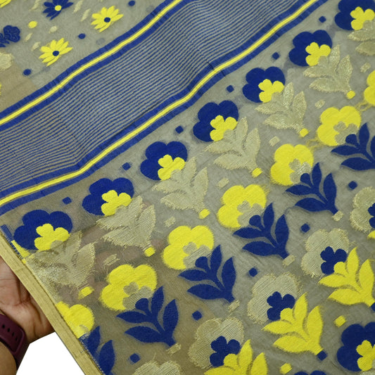 Indian Vintage Sari Green Hand Woven Saree Organza Craft Fabric 6Yd Ethnic Sewing Crafting Quilting Upcycle Dress making