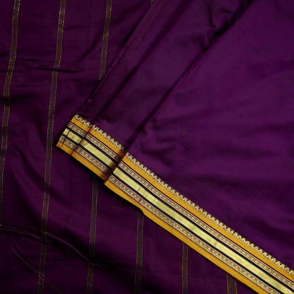 Vintage  Sari Purple 100% South Silk Hand Woven Work Sarees Craft Fabric Floral 5Yd Ethnic Soft Zari Dress making Crafting Quilting