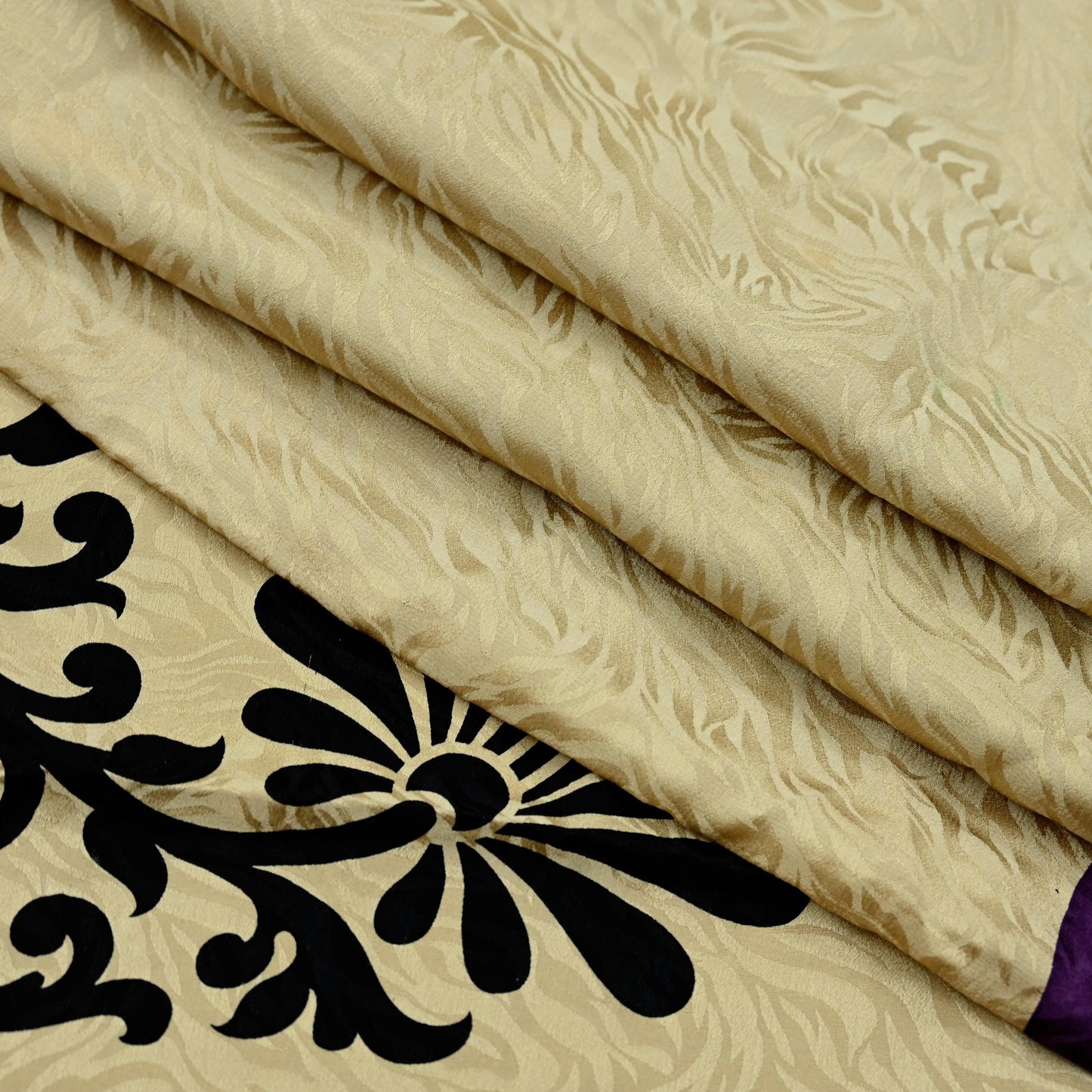 Indian Vintage Beige Saree Pure Crepe Silk Printed Sari 5yd Sewing Paisley Soft Craft Fabric Wrap Dress Making Quilting Crafting Upcycle