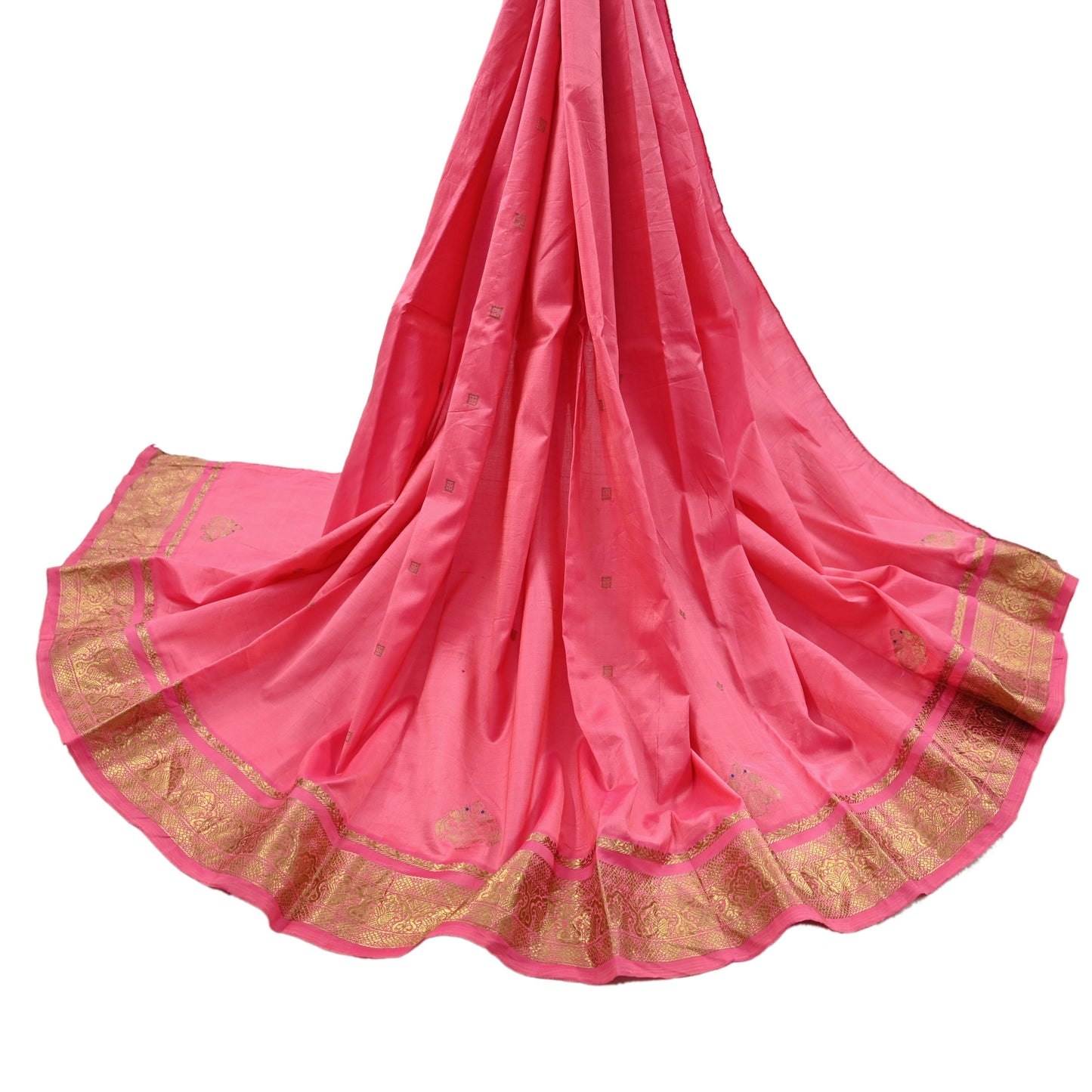 Indian Vintage Pink Dupatta Long Stole Pure silk Woven Banarasi Scarves Veil Scarf Wrap Hippie Boho Soft Floral Zari