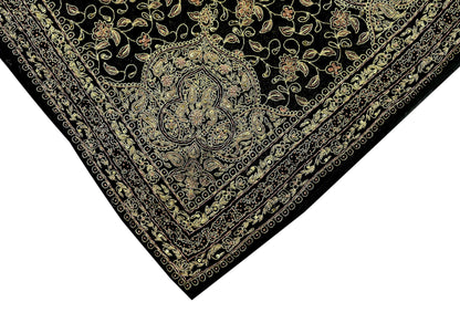Indian Vintage Heavy Black Dupatta Pure Georgette Silk Long Stole Hand Embroidered Designer By Ritu Kumar Scarves Scarf Zari Zardozi