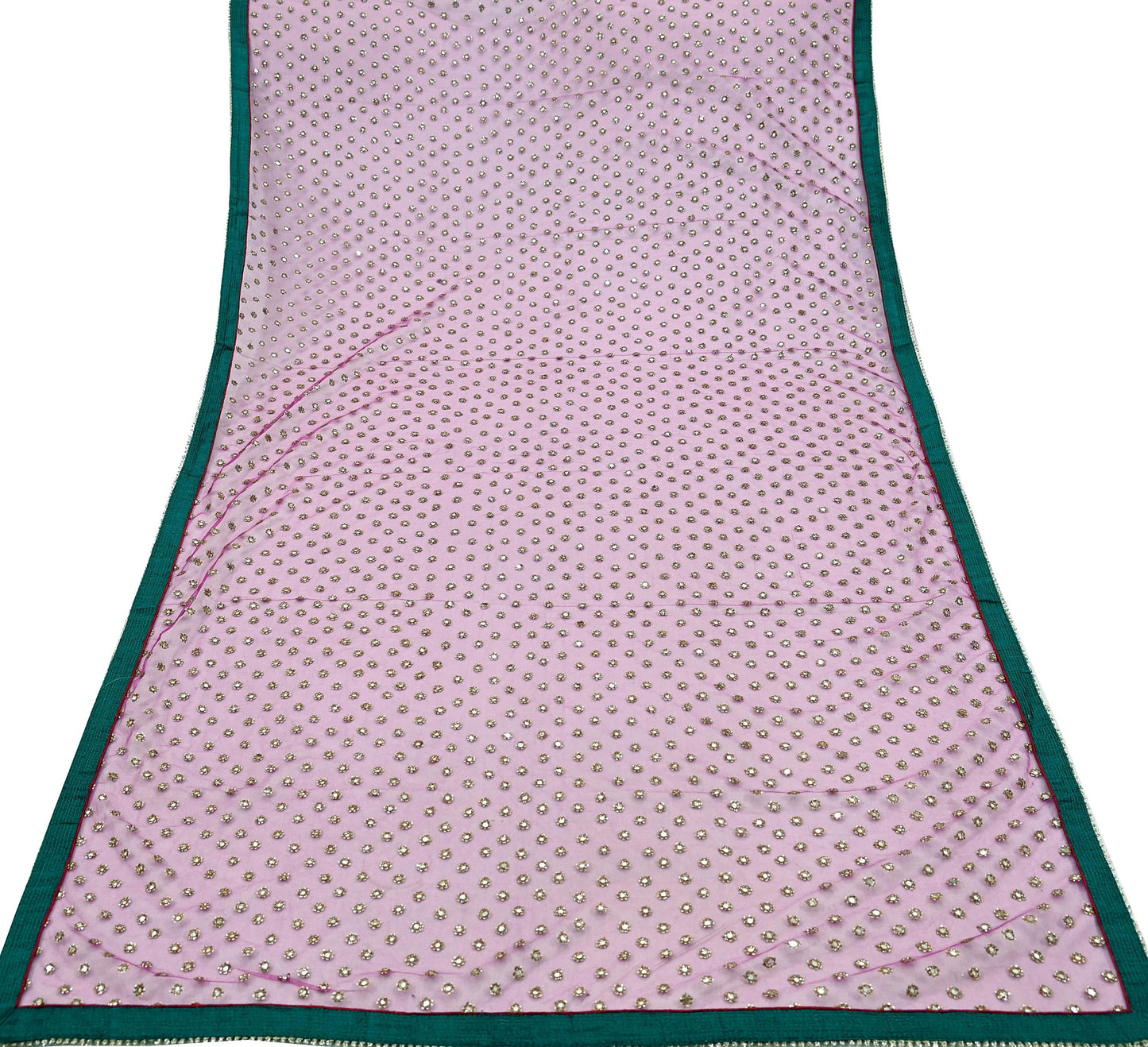 Indian Vintage Dark Pink Dupatta Net Mesh Long Stole Hand Embroidered Scarves Veil Scarf Wrap Party wear