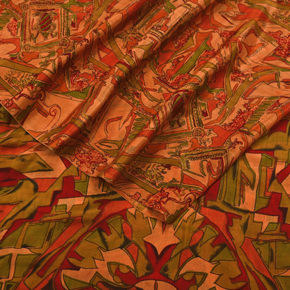 Indian Vintage Multi Saree 100% Pure Silk Printed Sari Craft Fabric 6yd Sewing Dress Making Soft Floral Crafting Quilting Upcycle