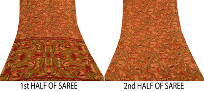 Indian Vintage Multi Saree 100% Pure Silk Printed Sari Craft Fabric 6yd Sewing Dress Making Soft Floral Crafting Quilting Upcycle