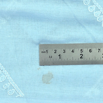 Indian Vintage Blue Dupatta Long Stole Pure Cotton Handmade Chikankari Scarves Veil Scarf Wrap Hippie Boho Soft