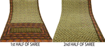 Indian Vintage Sari Multi Pure Crepe Silk Hand Embroidered Saree 5yd Craft Fabric Sewing Paisley Sequins Dress Making Crafting Quilting
