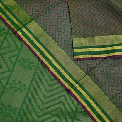 Indian Vintage Sarees Green 100% Pure Silk  Hand Woven Sari Craft Fabric 5Yd Ethnic Floral Zari Dress making Crafting Upcycle