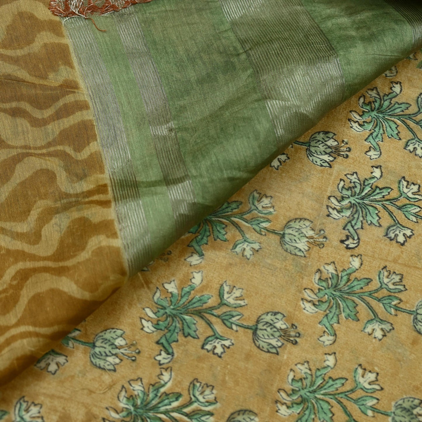 Indian Vintage Sari Pure chanderi Silk Block Printed Sarees Craft Fabric 5Yd Zari Border Floral Dress making bollywood silk sarees