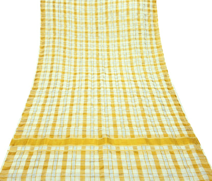 Indian Vintage Heavy Sari Off-White Woven South Sarees Pure Cotton Zari 6Yd Wedding Sarees Dress making Crafting