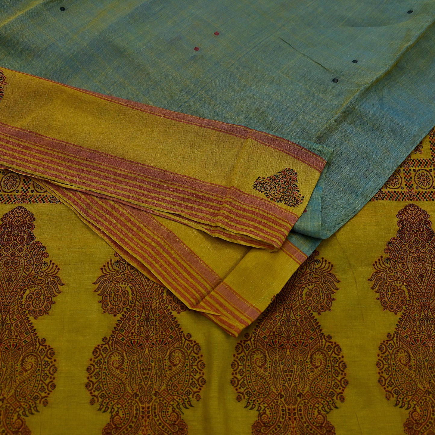Indian Vintage Sarees Green 100% Pure Silk  Hand Woven Sari Craft Fabric 5Yd Ethnic Floral Dress making Crafting Upcycle Quilting