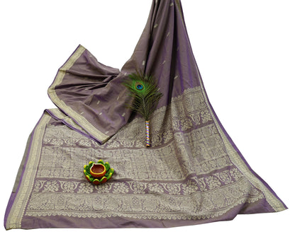 Indian Vintage Sari Purple Pure Cotton Hand Woven Sarees Craft Fabric 5yd Ethnic Floral Crafting Upcycle Quilting Dress Making Quilting