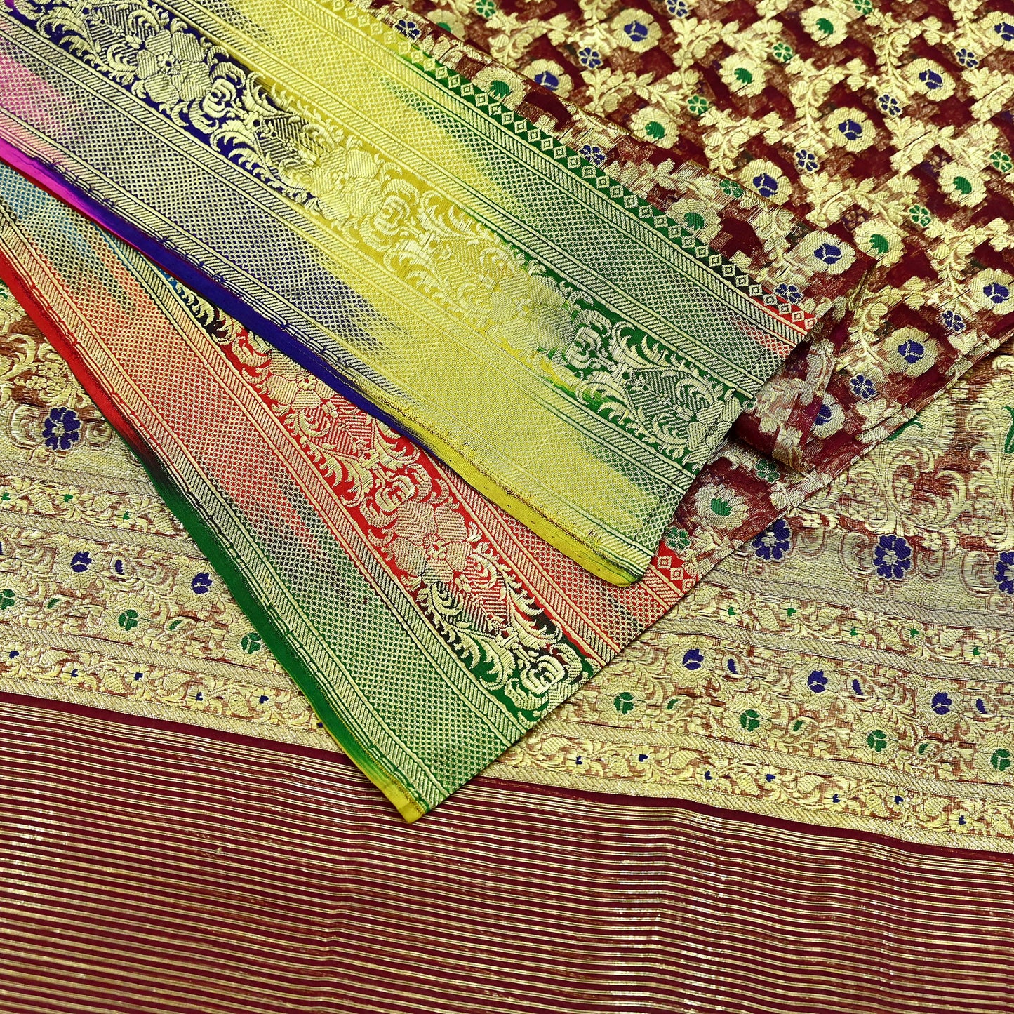Indian Vintage Sari Heavy Maroon Pure Organza Silk Woven Brocade Banarasi Sarees Zari 5Yd Ethnic Fabric Dress Making Wedding Sarees