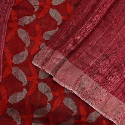 Indian Vintage Sari Maroon 100% Pure Khadi Silk Handloom Sarees Craft Fabric 5Yd Ethnic Sewing Dress making Crafting Quilting Upcycle