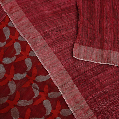 Indian Vintage Sari Maroon 100% Pure Khadi Silk Handloom Sarees Craft Fabric 5Yd Ethnic Sewing Dress making Crafting Quilting Upcycle