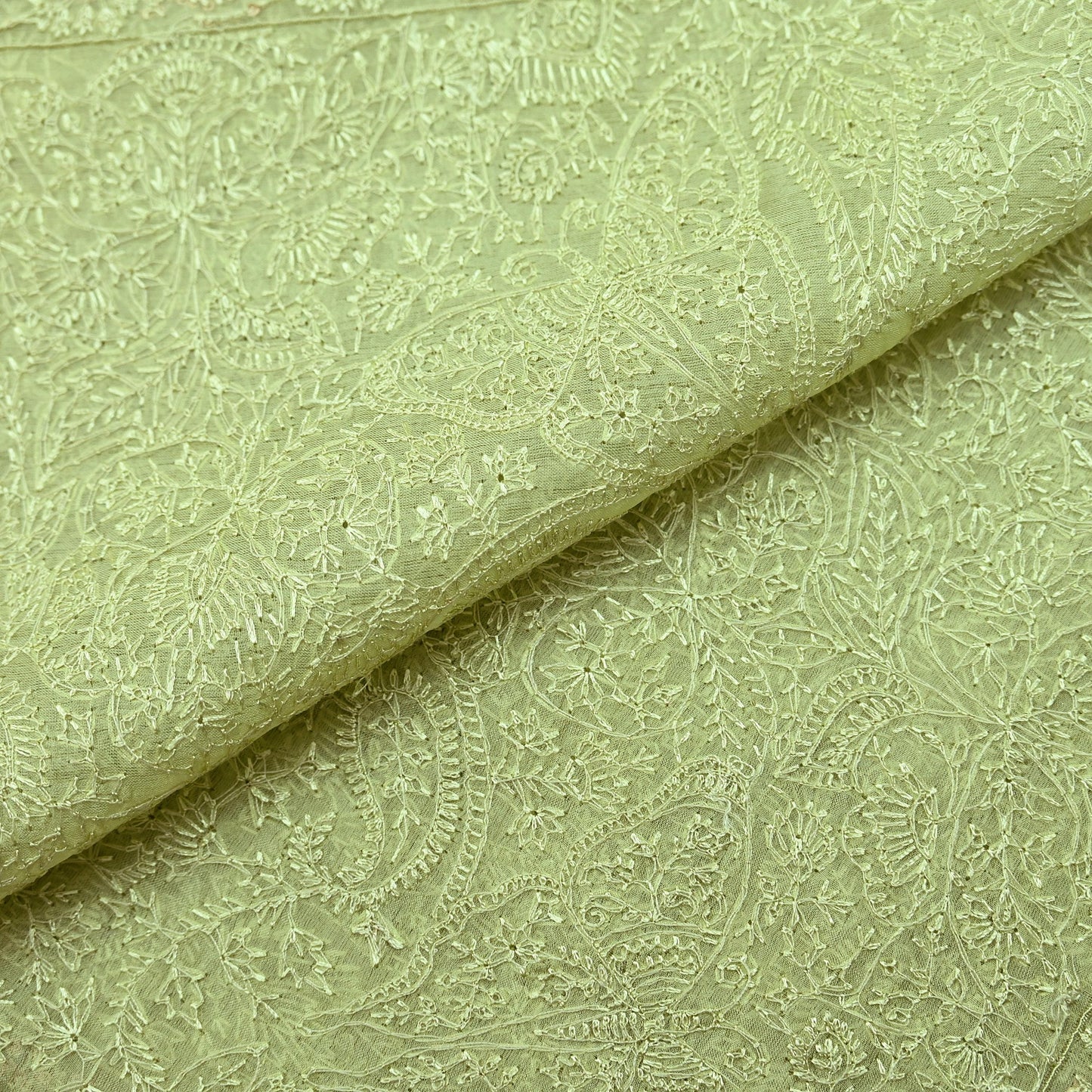 Indian Vintage Dupatta Green Georgette Long Stole Embroidered Scarves Stole Veil Wrap