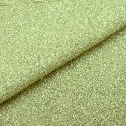 Indian Vintage Dupatta Green Georgette Long Stole Embroidered Scarves Stole Veil Wrap