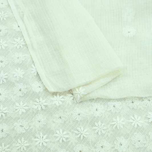 Indian Vintage White Dupatta Long Stole Pure Cotton Handmade Mukesh & Chikankari Scarves Veil Scarf Wrap Hippie Boho Soft