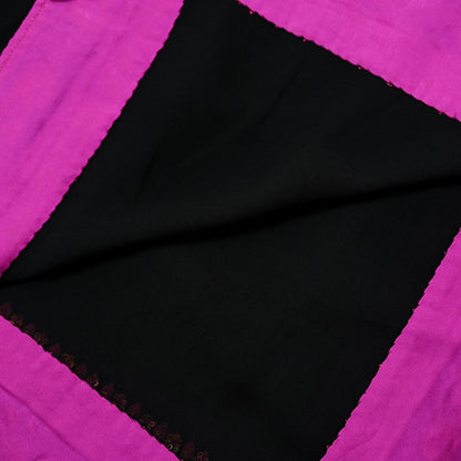 Indian Vintage Dupatta Black Pure Georgette silk Long Stole Embroidered Scarves Veil Wrap Sequins Boho