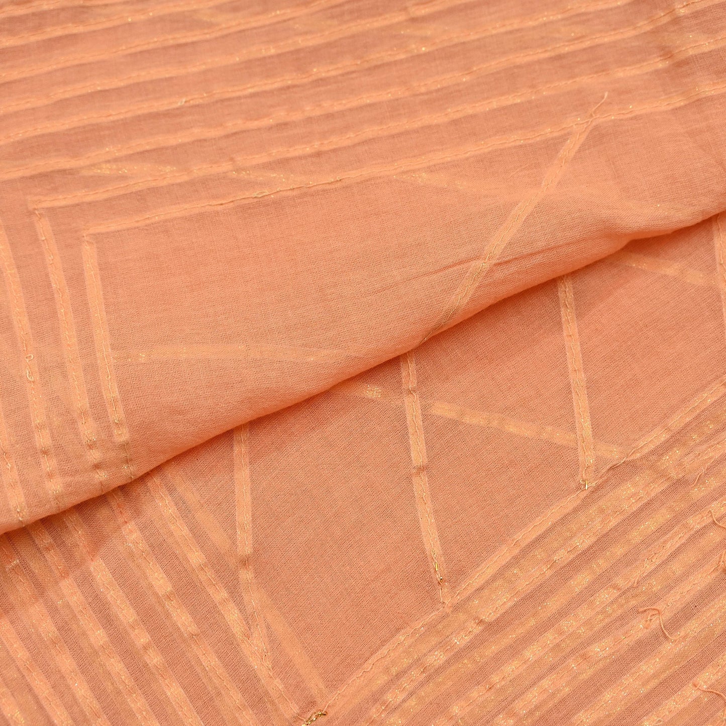 Indian Vintage Dupatta Peach Pure Cotton Long Stole Gota Patti Work Scarves Veil Soft