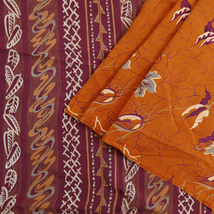 Indian Vintage Saree Pure Crepe Silk Block Printed Sari 5yd Sewing Floral Soft Craft Fabric Wrap Fashion Dress making Crafting