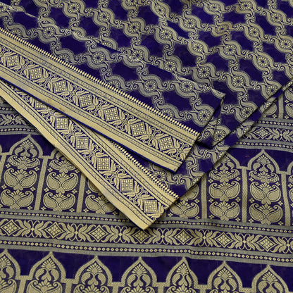 Indian Vintage Sari Purple Pure Cotton Hand Woven Sarees Craft Fabric 6yd Ethnic Floral Crafting Upcycle Quilting Dress Making Quilting