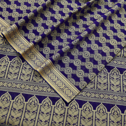 Indian Vintage Sari Purple Pure Cotton Hand Woven Sarees Craft Fabric 6yd Ethnic Floral Crafting Upcycle Quilting Dress Making Quilting
