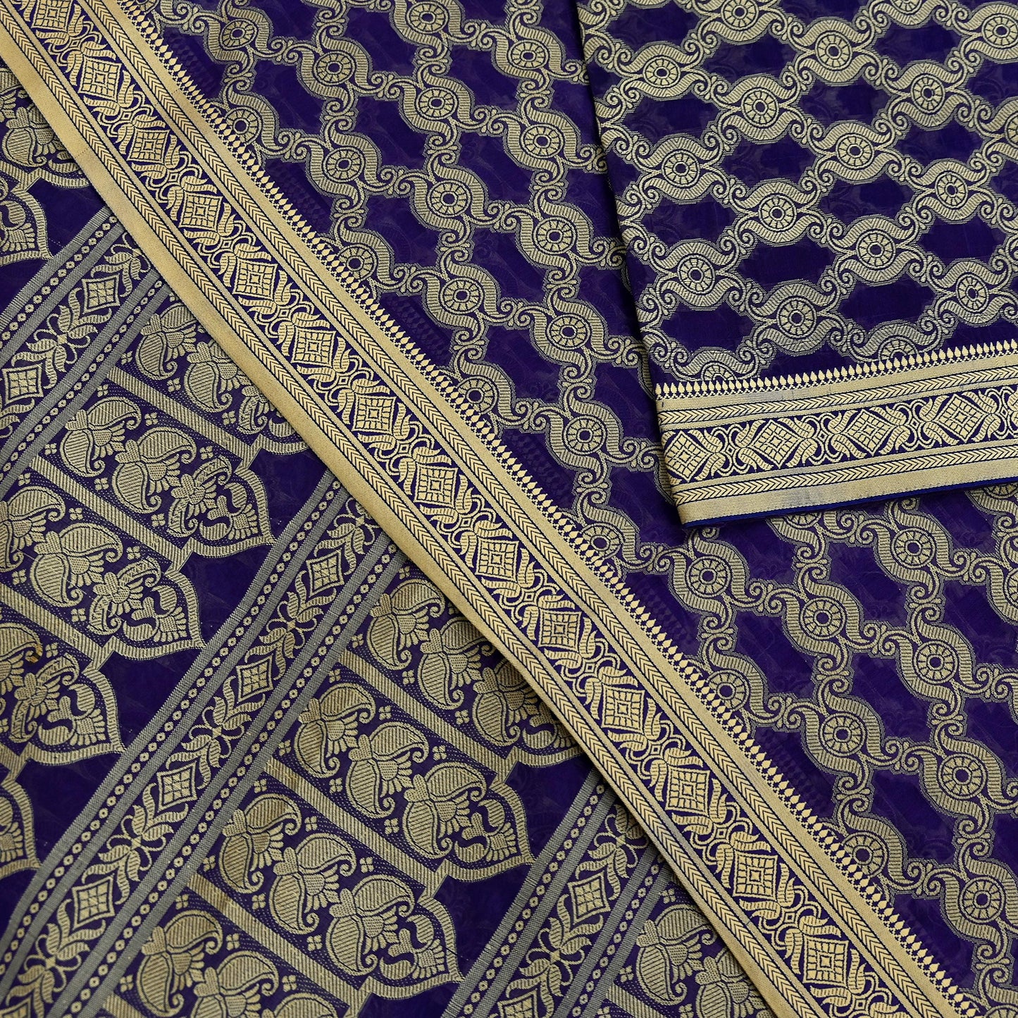 Indian Vintage Sari Purple Pure Cotton Hand Woven Sarees Craft Fabric 6yd Ethnic Floral Crafting Upcycle Quilting Dress Making Quilting
