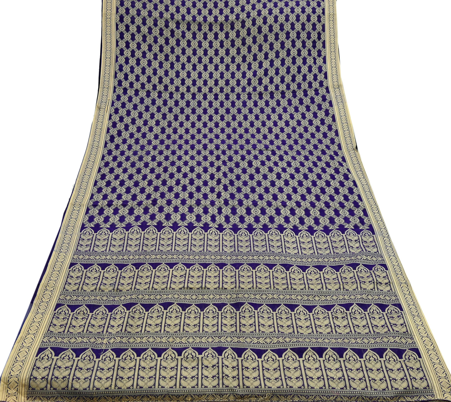 Indian Vintage Sari Purple Pure Cotton Hand Woven Sarees Craft Fabric 6yd Ethnic Floral Crafting Upcycle Quilting Dress Making Quilting