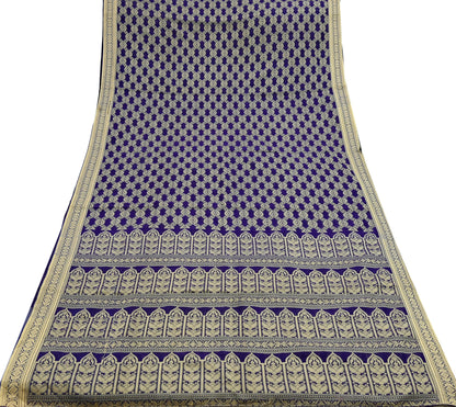 Indian Vintage Sari Purple Pure Cotton Hand Woven Sarees Craft Fabric 6yd Ethnic Floral Crafting Upcycle Quilting Dress Making Quilting