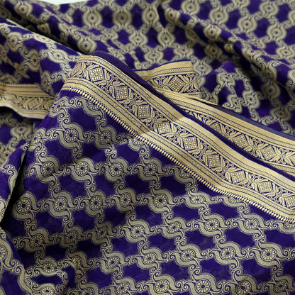 Indian Vintage Sari Purple Pure Cotton Hand Woven Sarees Craft Fabric 6yd Ethnic Floral Crafting Upcycle Quilting Dress Making Quilting