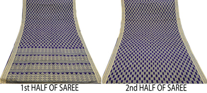 Indian Vintage Sari Purple Pure Cotton Hand Woven Sarees Craft Fabric 6yd Ethnic Floral Crafting Upcycle Quilting Dress Making Quilting