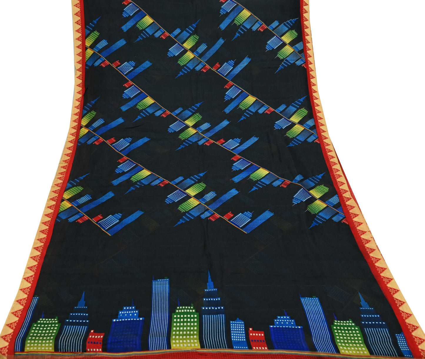 Indian Vintage Sari Black Printed Pure Silk Sarees Craft Fabric 6yd Sewing Floral Soft Dress Designing  for Crafting Quilting Upcycle Wrap