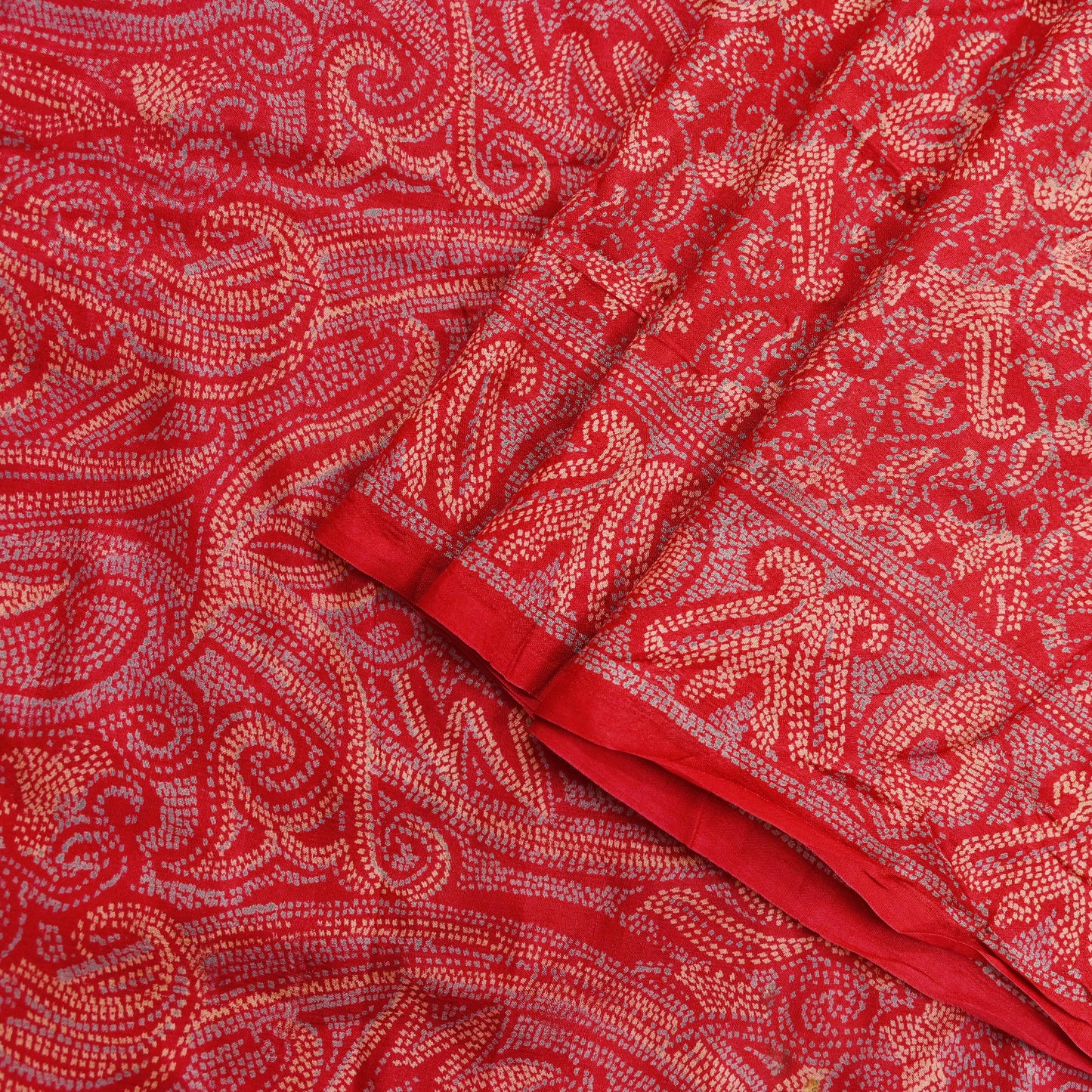 Indian Vintage Sari Red 100% Pure Silk Printed Saree Craft Fabric 6yd Sewing DressMaking  Soft Floral Crafting Quilting Upcycle