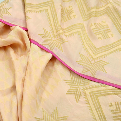 Indian Vintage Sari 100% Pure Silk Hand Woven Sarees Craft Fabric 5Yd Ethnic Sewing Upcycle dress Making Crafting Quilting Used Zari