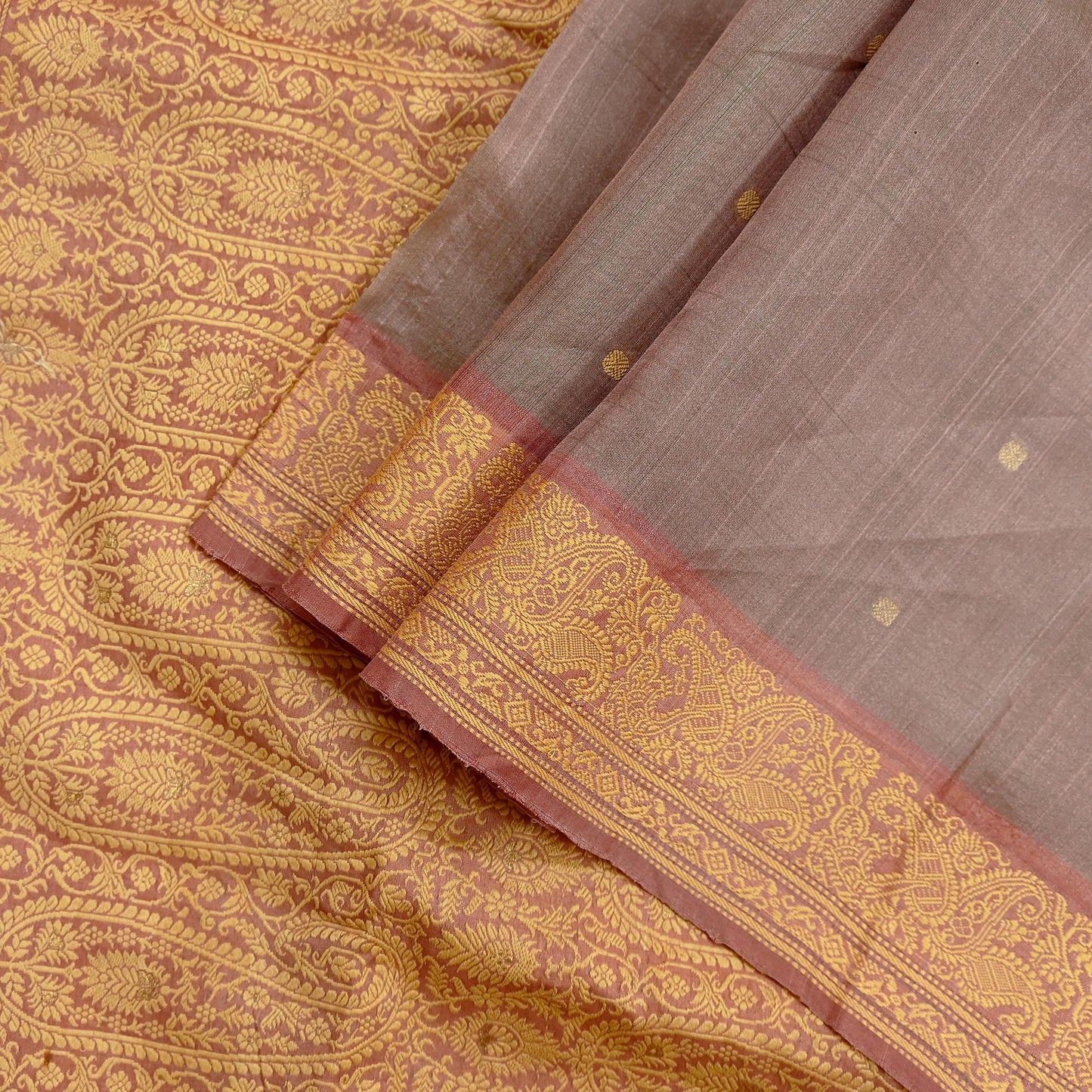 Indian Vintage Sari Brown 100% Pure Silk Hand Woven Sarees Craft Fabric 5Yd Ethnic Sewing Dress making Crafting Quilting Upcycle