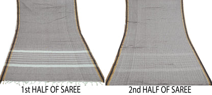 Indian Vintage Sari Pure Cotton Hand Woven Sarees Craft Fabric 5yd Ethnic Floral Crafting Upcycle Quilting Dress Making Quilting