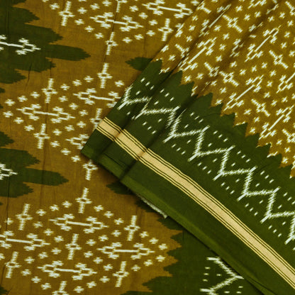 Indian Vintage Sari Green Printed Pure Cotton Saree Craft Fabric 5Yd Soft Sewing Sarong Wrap Boho Floral Dress making Crafting Quilting
