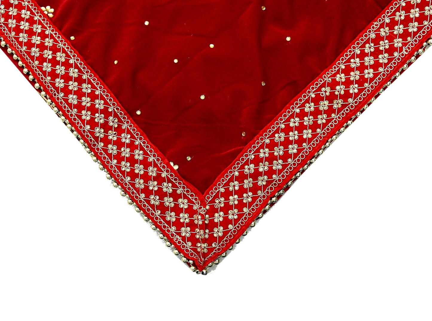 Indian Vintage Heavy Wedding Red Dupatta Velvet Long Stole Hand Embroidered Scarves Zari Hijab Veil Wrap Wedding dupatta