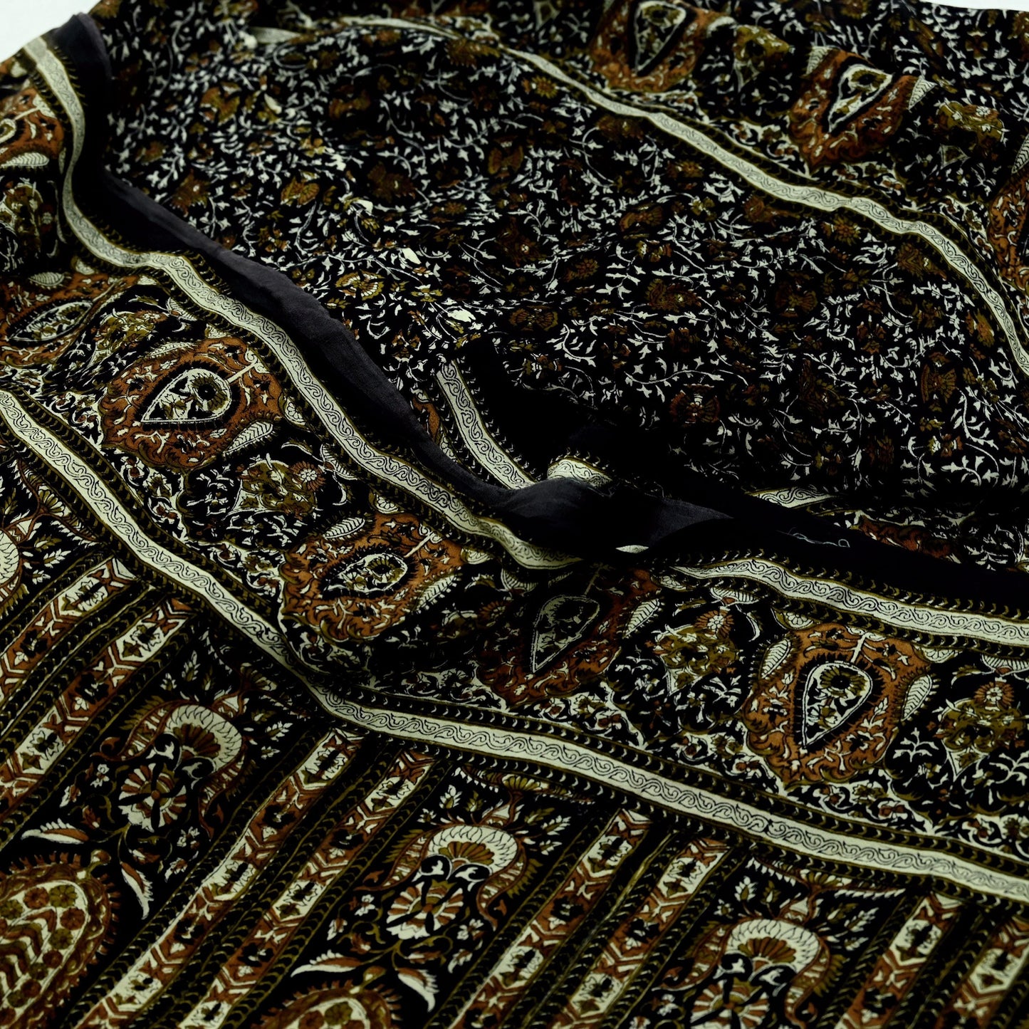 Indian Vintage Sari Black Pure Crepe Silk Block Printed Sarees 5yd Sewing Floral Soft Craft Fabric Wrap Dress making Crafting Quilting