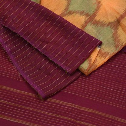 Indian Vintage Maroon & Peach Dupatta Long Stole Hand woven Sambalpuri Ikat Hijab Pure Silk Scarves Veil Fringes