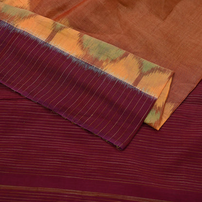 Indian Vintage Maroon & Peach Dupatta Long Stole Hand woven Sambalpuri Ikat Hijab Pure Silk Scarves Veil Fringes
