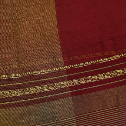 Indian Vintage Dupatta Maroon Long Stole Hand Woven Pure Chanderi Silk Indian Scarves Veil Golden Zari Soft Fringes