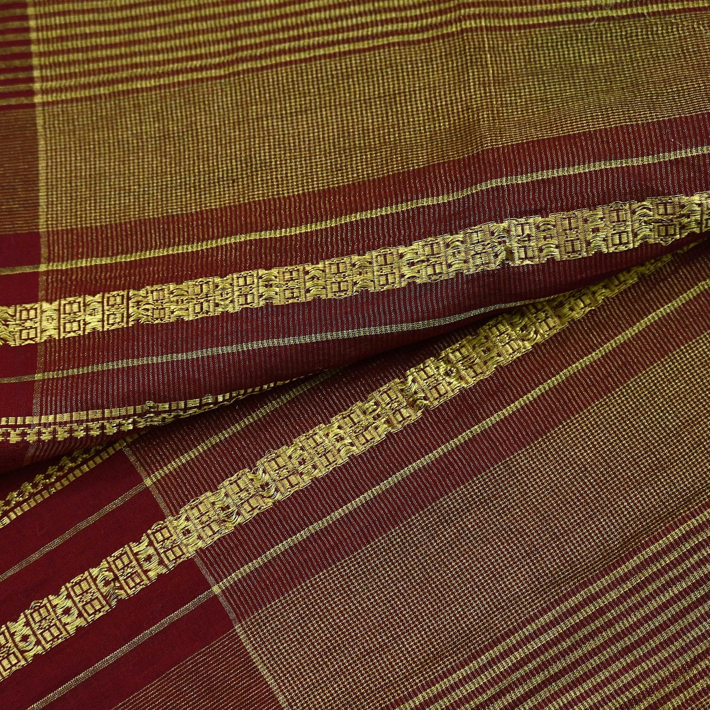 Indian Vintage Dupatta Maroon Long Stole Hand Woven Pure Chanderi Silk Indian Scarves Veil Golden Zari Soft Fringes