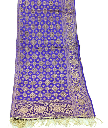 Indian Vintage Dupatta Purple Long Stole Pure Satin silk Woven Brocade Scarves Veil Scarf Wrap Hippie Boho Soft Floral Zari
