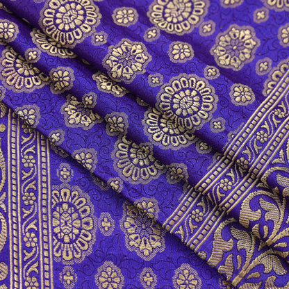 Indian Vintage Dupatta Purple Long Stole Pure Satin silk Woven Brocade Scarves Veil Scarf Wrap Hippie Boho Soft Floral Zari