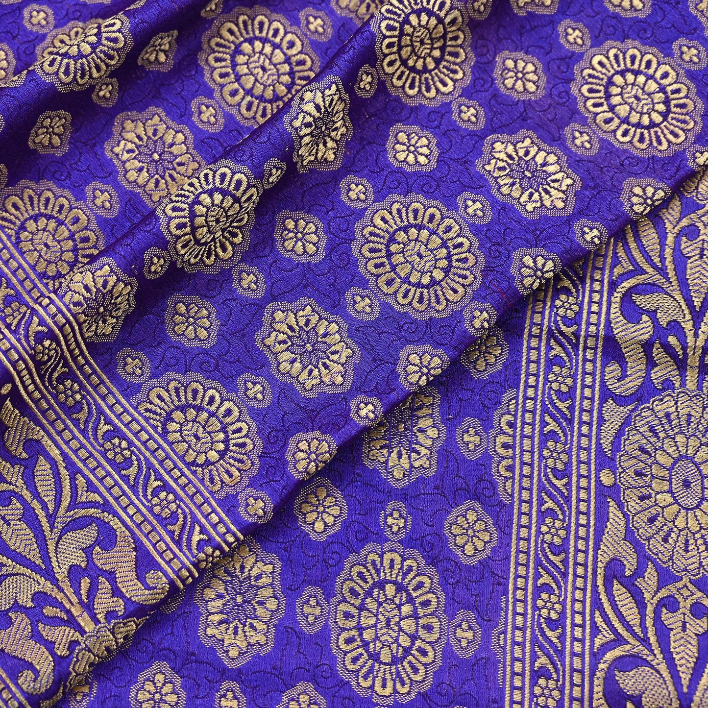 Indian Vintage Dupatta Purple Long Stole Pure Satin silk Woven Brocade Scarves Veil Scarf Wrap Hippie Boho Soft Floral Zari
