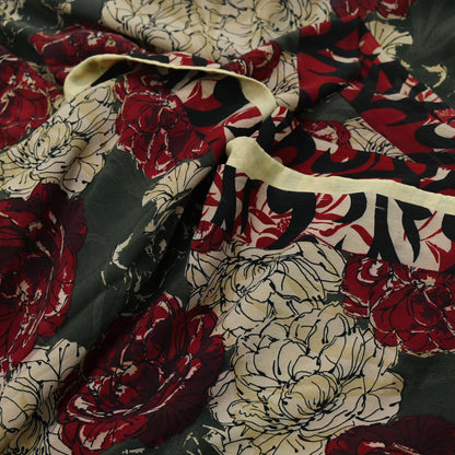 Indian Vintage Sari Multi Pure Crepe Silk Printed Sarees 5yd Sewing Soft Craft Fabric Floral Wrap Quilting Dress Making Crafting